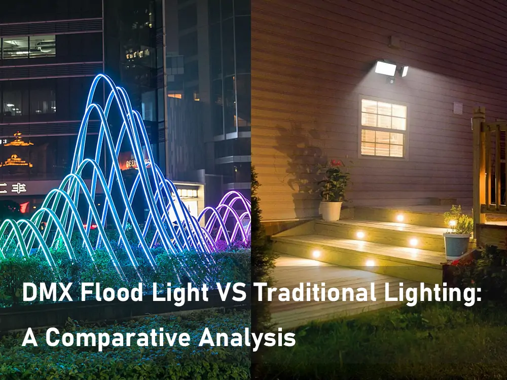 dmx flood light vs iluminación tradicional